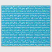 Personalisiertes Weißbuch zum Blue Birthday Wrappi Geschenkpapier (Flach)