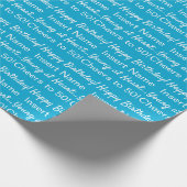 Personalisiertes Weißbuch zum Blue Birthday Wrappi Geschenkpapier (Ecke)