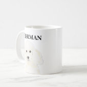 Personalisiertes Weiße Poodle Kaffeetasse (Vorderseite Links)