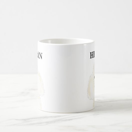 Personalisiertes Weiße Poodle Kaffeetasse (Mittel)