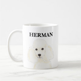 Personalisiertes Weiße Poodle Kaffeetasse