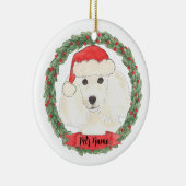 Personalisiertes Weiße Poodle Keramik Ornament (Rechts)