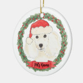 Personalisiertes Weiße Poodle Keramik Ornament (Links)