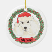 Personalisiertes Weiße Poodle Keramik Ornament (Hinten)