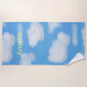 Personalisiertes weiße Wolkenhandtuch Strandtuch (Vorderseite)