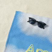 Personalisiertes weiße Wolkenhandtuch Strandtuch (Beispiel)