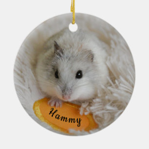 Personalisiertes Weiße Zwerg Hamster Keramik Ornament
