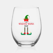 Personalisiertes Weißer Weinelf Weihnachten Weinglas Ohne Stiel (Vorderseite)