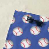 Personalisiertes Weißes Baseball-Rotes Stitching Strandtuch (Beispiel)