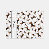 Personalisiertes weißes Beaglehundenamensmuster Fleecedecke (Vorderseite (Horizontal))