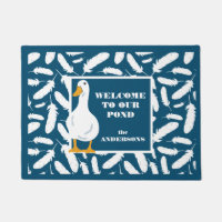 Personalisiertes weißes Duck und Feathers Navy Blu