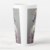 Personalisiertes Weißes Einhorn mit rosa Mane Milchtasse (Vorderseite)