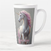 Personalisiertes Weißes Einhorn mit rosa Mane Milchtasse (Rechts)
