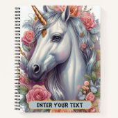 Personalisiertes Weißes Einhornportrait Notizblock (Vorderseite)
