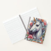 Personalisiertes Weißes Einhornportrait Notizblock (Innenseite)