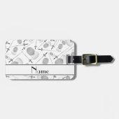 Personalisiertes weißes fechtendes Namensmuster Gepäckanhänger (Vorderseite horizontal)