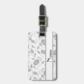 Personalisiertes weißes fechtendes Namensmuster Gepäckanhänger (Vorderseite vertikal)