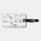 Personalisiertes weißes fechtendes Namensmuster Gepäckanhänger (Rückseite horizontal)