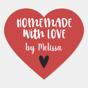 Personalisiertes weißes Haus mit Liebe Herz-Aufkleber