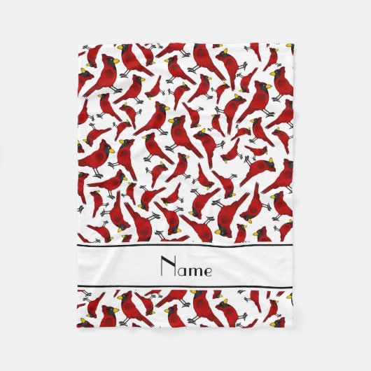 Personalisiertes weißes Kardinalsnamensmuster Fleecedecke (Vorderseite)