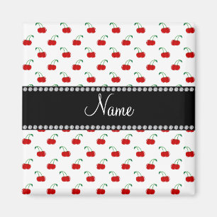 Personalisiertes weißes Kirschnamensmuster Magnet
