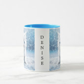 Personalisiertes weißes Kitten im Schnee Tasse (Zentrum)