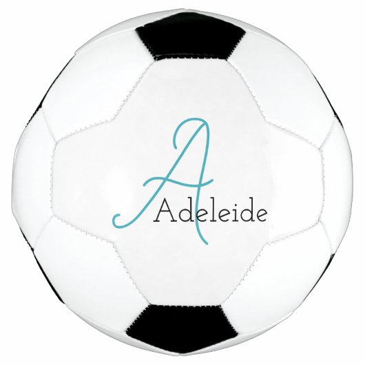 Personalisiertes weißes Monogramm Fußball (Vorderseite)