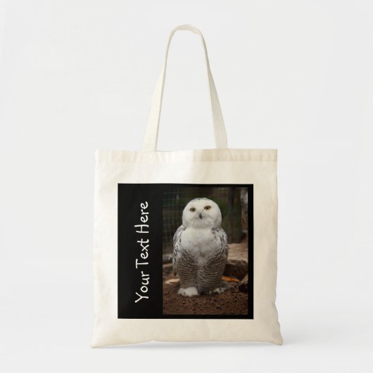 Personalisiertes weißes Owl Bag Tragetasche (Vorne)