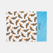 Personalisiertes weißes platypus Namensmuster Fleecedecke (Vorderseite (Horizontal))