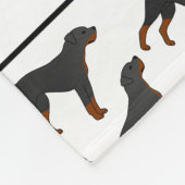 Personalisiertes weißes rottweiler fleecedecke (Ecke)