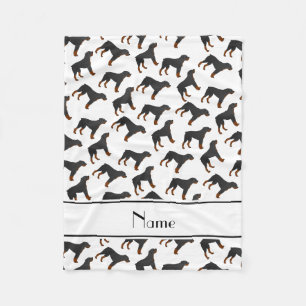 Personalisiertes weißes rottweiler fleecedecke