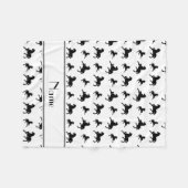 Personalisiertes weißes schwarzes fleecedecke (Vorderseite (Horizontal))