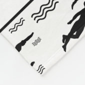 Personalisiertes weißes Schwimmennamensmuster Fleecedecke (Ecke)