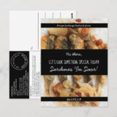 Personalisiertes, weißes Script Schwarz Modernes R Postkarte (Vorne/Hinten)