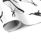 Personalisiertes weißes skydiving Namensmuster Geschenkpapier (Rolleneckpunkt)