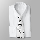 Personalisiertes weißes skydiving Namensmuster Krawatte (Gebunden)