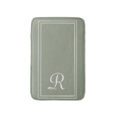 Personalisiertes weißes Streifen-Monogramm Badematte (Vorderseite Vertikal)