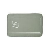 Personalisiertes weißes Streifen-Monogramm Badematte (Vorderseite)