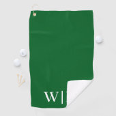 Personalisiertes weißes und grünes Golfhandtuch (Insitu)