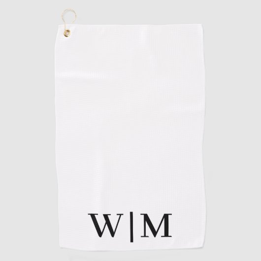 Personalisiertes, weißes und schwarzes Golfhandtuc Golfhandtuch (Vorderseite)