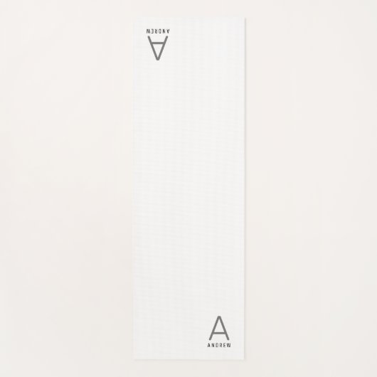 Personalisiertes weißes Yogmat Kleine Monogramm Yogamatte (Vorderseite)