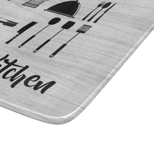 Personalisiertes Weißholz-Text-Glasspanplatine Schneidebrett (Ecke)