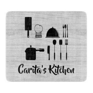 Personalisiertes Weißholz-Text-Glasspanplatine Schneidebrett