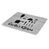 Personalisiertes Weißholz-Text-Glasspanplatine Schneidebrett (Ecke)