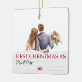 Personalisiertes Weißholz - Unsere ersten Weihnach Keramikornament (Links)