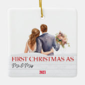 Personalisiertes Weißholz - Unsere ersten Weihnach Keramikornament (Vorderseite)