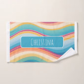 Personalisiertes Wellenmuster Badhandtuch Set (Handtuch)