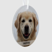 Personalisiertes Welpen-Hundehaustier-Foto Ornament (Vorderseite)