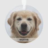 Personalisiertes Welpen-Hundehaustier-Foto Ornament (Rückseite)