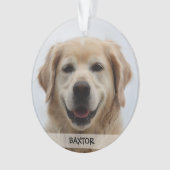 Personalisiertes Welpen-Hundehaustier-Foto Ornament (Vorderseite)